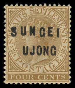 Malaya Sungei Ujong Sc 16 Unused/OG HR- 1881 4¢- Cat $325- with APS Certificate!