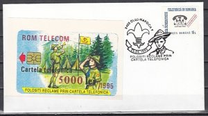 Romania, 1995 issue. Scout cancel on Scout Telephone Card Cachet Envelope. ^