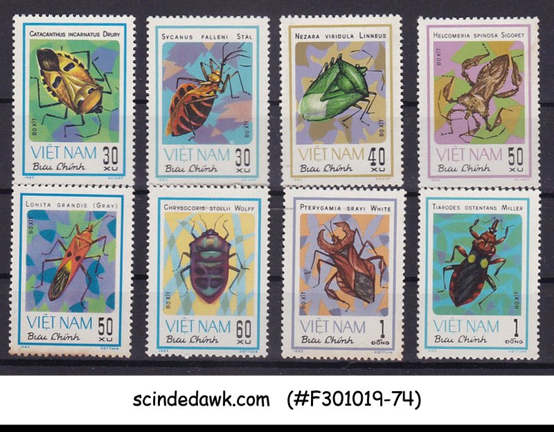 VIETNAM - 1982 INSECTS - BUGS - 8V - MINT NH