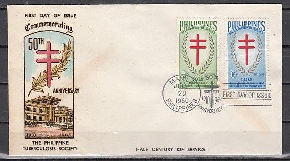 Philippines, Scott cat. 819-820. T-B Society issue. First day cover. ^