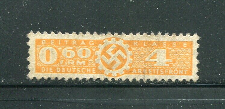 x216 - GERMANY 1940s Deutsche Arbeitsfront. REVENUE Stamp. Fiscal