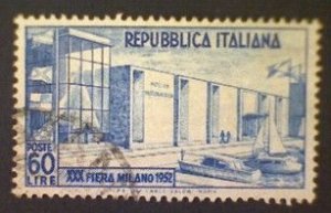 Italy, Scott #600, used (o), 1952, Milan Trade Fair, 60l, ultramarine