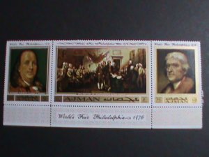 AJMAN-1976  LARGE SIZE STRIP-WORLD FAIR-PHILADELPHIA'76 :MNH SET VERY FINE