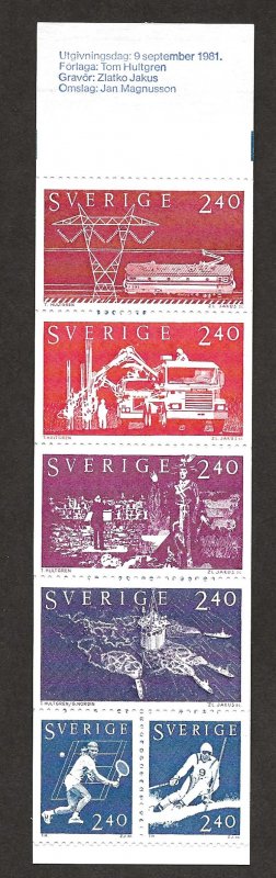 SWEDEN SC# 1383a COMP BKLT VF/MNH 1981