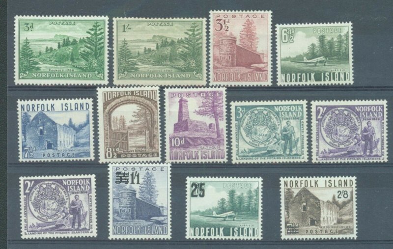 Norfolk Islands 1947-60 sg.6a, 11, 13-17, 19-20a, 37-9 MH 