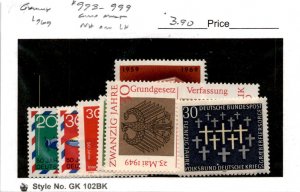 Germany, Postage Stamp, #993-999 Mint NH & LH, 1969 (AE)
