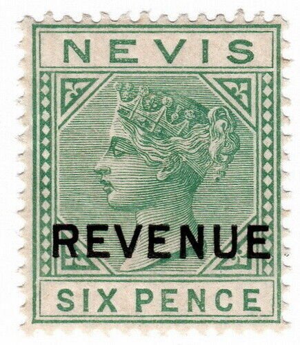 (I.B) Nevis (St Kitts) Revenue : Duty Stamp 6d