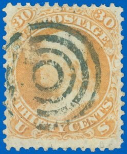 US SCOTT #71, Used-Fine With 4 Ring Bullseye Fancy Cancel! SCV $210.00!