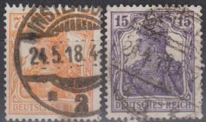 Germany #98, 100 F-VF Used CV $4.15 (B7256)