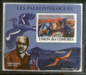 Comoro Islands 2009 Palaeontologist Dinosaurs Wildlife Pre Historic Animals M/s