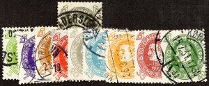 Denmark Stamps # 210-19 Used VF Scott Value $55.75