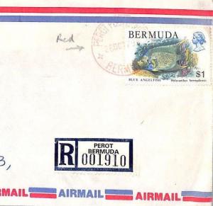 Bermuda *Perot* RED CDS Commercial Registered Airmail Cover{samwells} 1979 BT264