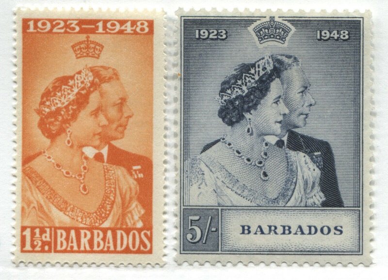 Barbados KGVI 1948 Silver Wedding set mint o.g. 