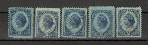 USA - 5 USED REVENUE STAMPS - Inter Rev. (Internal Revenue), 2c - VARIETY