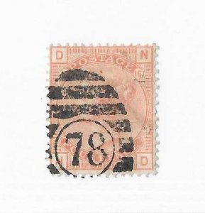 Great Britain Sc #69 4p vermilion scarce Pl 15 used VF