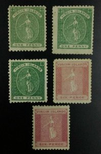 MOMEN: VIRGIN ISLANDS SG #1-4 1866 WHITE PPR MINT OG H £375 LOT #62181