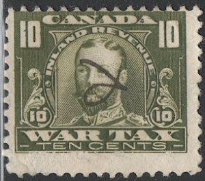 CANADA Inland Revenue 1918  VD FWT13 Used 10c KGV War Tax,