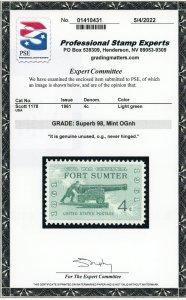 US Stamp #1178 Fort Sumter 4c - PSE Cert - Superb 98 - MNH - SMQ $65.00
