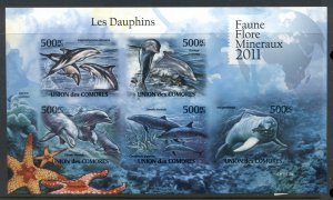 Comoro Is 2011 Marine Life, Dolphins MS IMPERF MUH