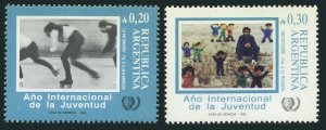 Argentina 1540-1541,1542 sheet,MNH.Mi 1775-1776,Bl.32.Year of Youth IYY-1985.Art