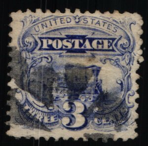 Scott #114 - VF - Ultramarine 3c Used - Pictorial Series - 1869