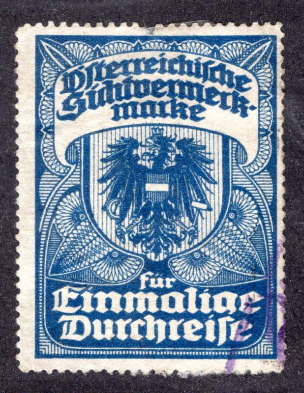 Austria 1924 Long-term Visa Revenue - Used - perf 12.5
