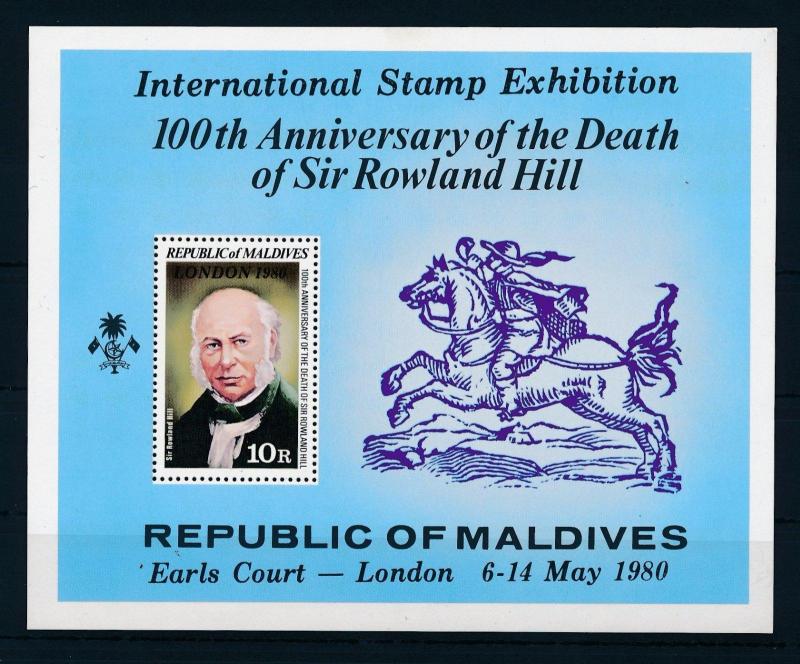 [36766] Maldives 1980 Rowland hill Horse Overprint London Souvenir Sheet MNH