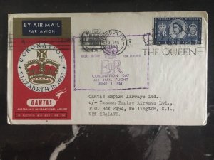 1953 London England First Day Cover Queen Elizabeth 2 coronation QE2 FDC Qantas