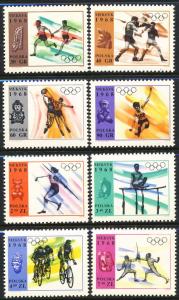 Poland 1968 Sc 1594-601 Mexico Olympic Games  Stamp MNH