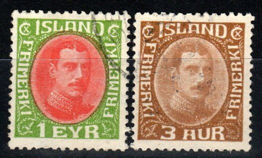 Iceland #176-7  F-VF Used  CV $16.75