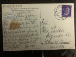 1943 KREIBITZ bohemia Germany RPPC Postcard Cover Fuhrer at bunker