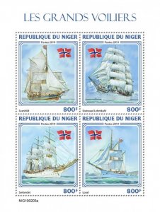 NIGER - 2019 - Tall Ships - Perf 4v Sheet - Mint Never Hinged