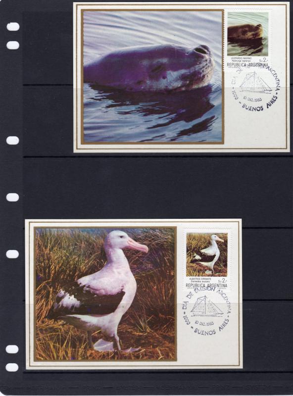 Argentina 1983 Sc#1456 Fauna and Southern Pioneers 10 Maximun Cards FDC