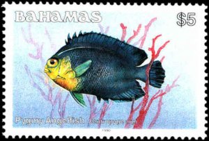 Bahamas #605b-618b, Complete Set(6), 1990, Fish, Hinged