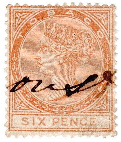 (I.B) Tobago Revenue : Duty Stamp 6d (1884)