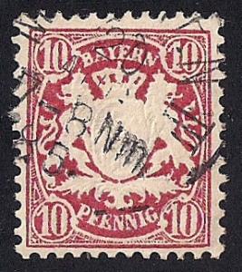 Bavaria #50 10pf Coat of Arms Stamp used F-VF