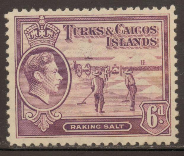 Turks & Caicos Islands # 85 1938 Salt Flats Mint Hinged
