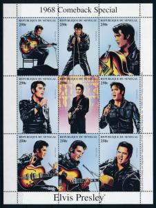 [95099] Senegal 1999 Music Elvis Presley Guitar Sheet MNH