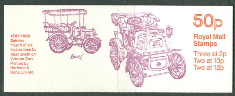 Great Britain # BK234 50p Veteran Cars #4 Booklet  (1) Mint