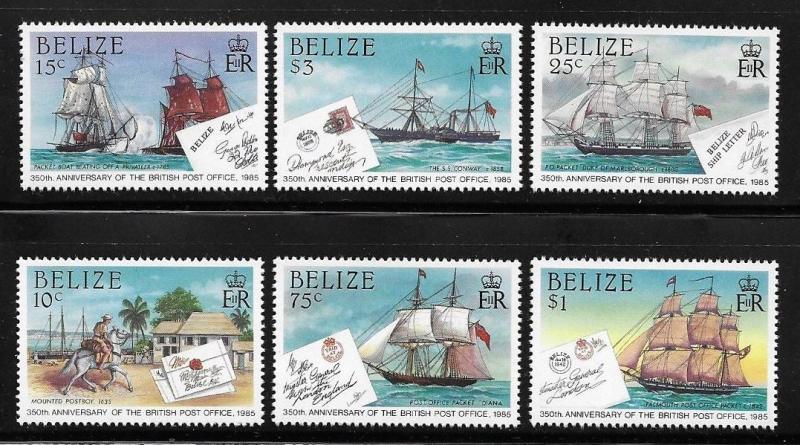 Belize 1985 British Post Office 350th anniversary Ship letters MNH