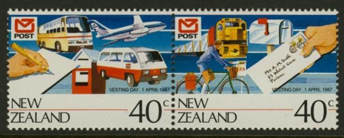 New Zealand 871 MNH Aircraft, Train, Bus, Van, Bicycle