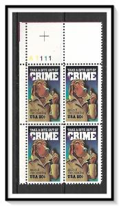 US Plate Block #2102 Crime Prevention MNH