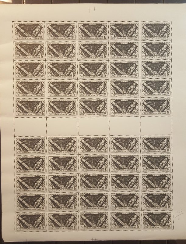 French Polynesia #112* NH Full sheet of 50  CV $62.50+