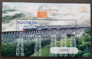 *FREE SHIP Indonesia Stamp Expo BANDOENG 2013 Train Locomotive Railway (ms) MNH