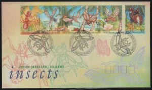 Cocos Islands 1995 FDC Sc 302-303 Insects