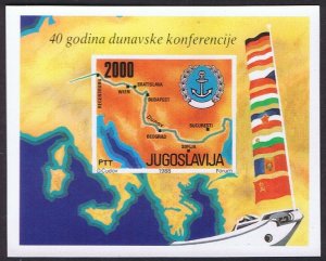 Yugoslavia Ship Flags Map Danube Conference MS 1988 MNH SC#1904 SG#MS2470