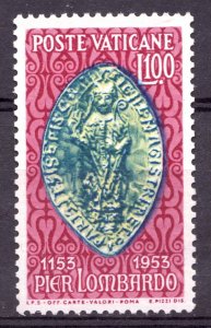 1953 Vatican Sc #173 - L100 - Bishop Petrus Lombardus - MNH Cv$37.50