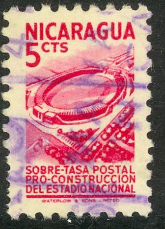 NICARAGUA 1952 5c STADIUM POSTAL TAX Sc RA61 VFU