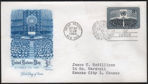 United Nations SC#45 3¢ United Nations Day FDC (1956) Addressed