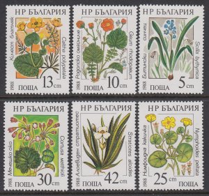 Bulgaria 3300-3305 Flowers MNH VF